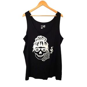 Terra & Sky NWOT Black Tank Top with Skull Graphic Size 2x